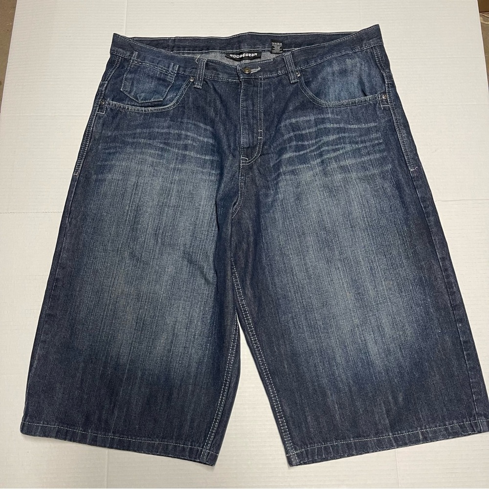 Rocawear Men's Denim Jean Shorts Baggy Long Relaxed Hip Hop Streetwear Sz 40